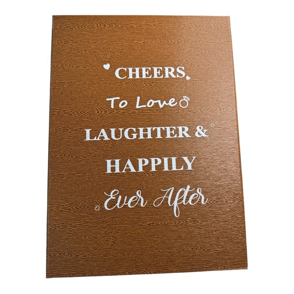 Happy Engagement Keepsake Box Woodgrain Style Wedding Card‎ Holder Gift